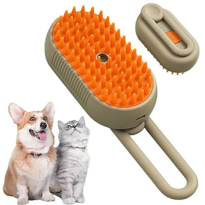 3 In1 Pet Steam Brush - One-Touch Spray Pet